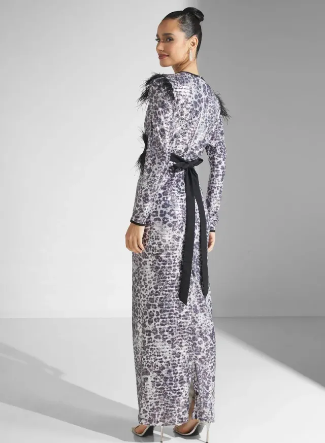 Feather Trim Gown – image 2