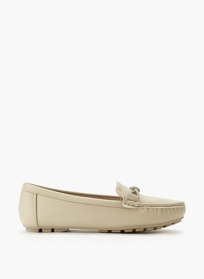 Metallic Trim Loafer Beige