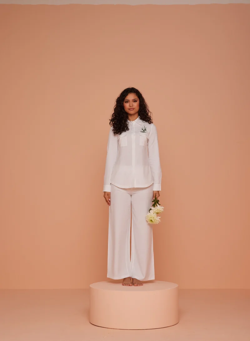 High-Waist Wide-Leg Ankle Pants