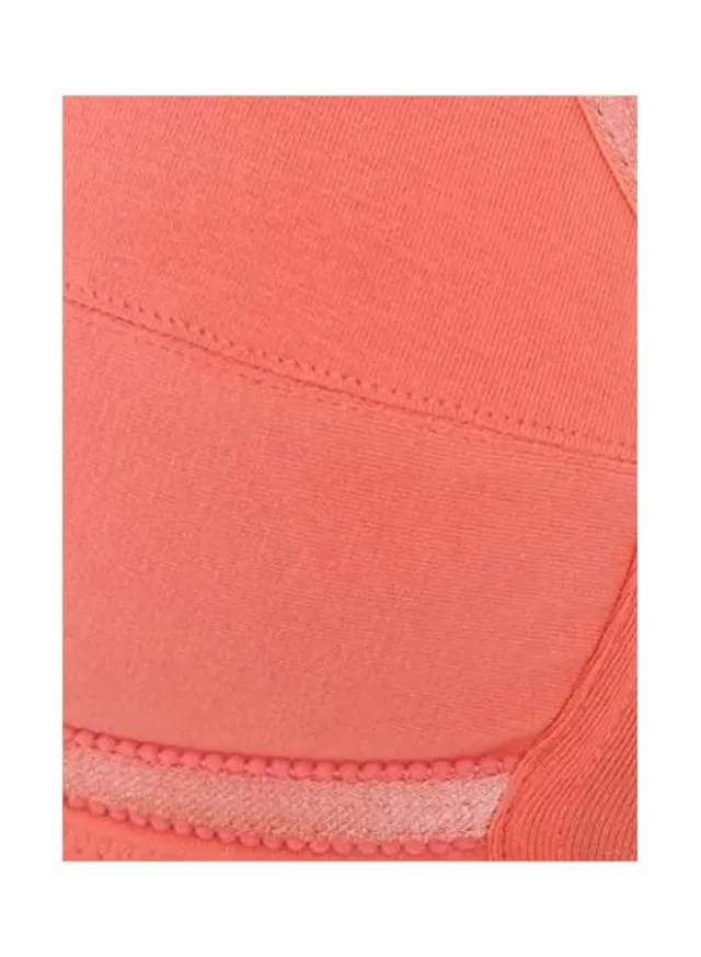 Pale Coral Wire-Free Cotton Stretch Bra with Adjustable Straps – image 4