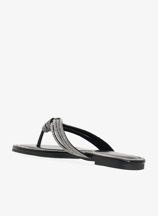 Sparkly Thong Sandal Black