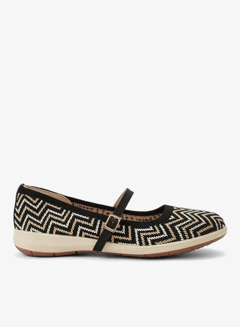 Women Chevron Textured Ballerina Shoes