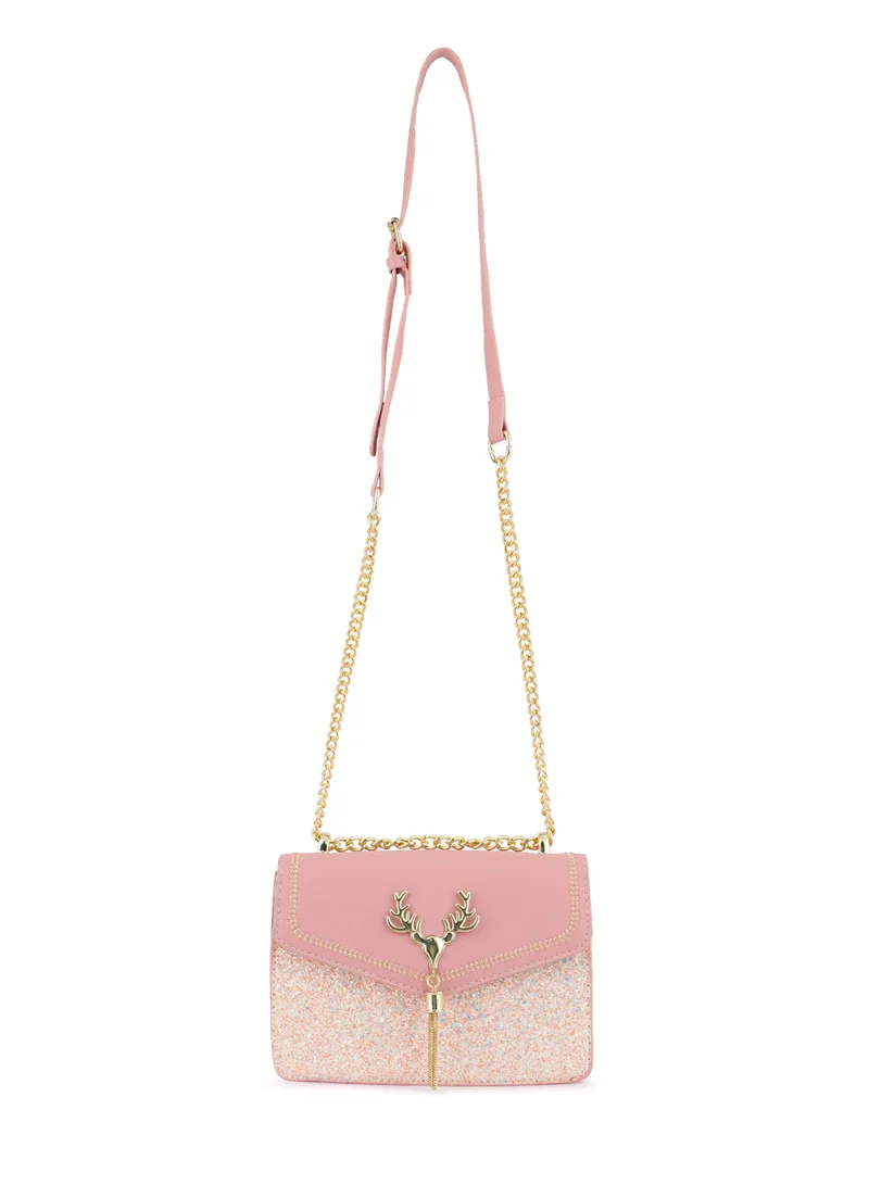 Glitter Envelope Sling Bag Pink