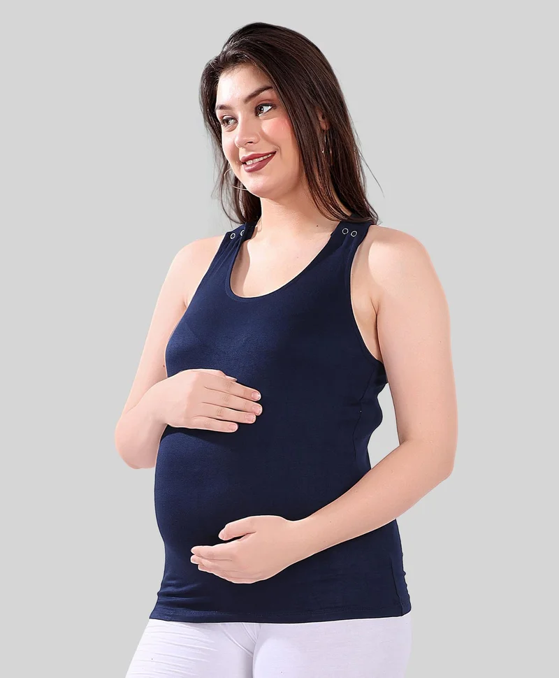 2-Pack Maternity Nursing Tank Tops Midnight Blue