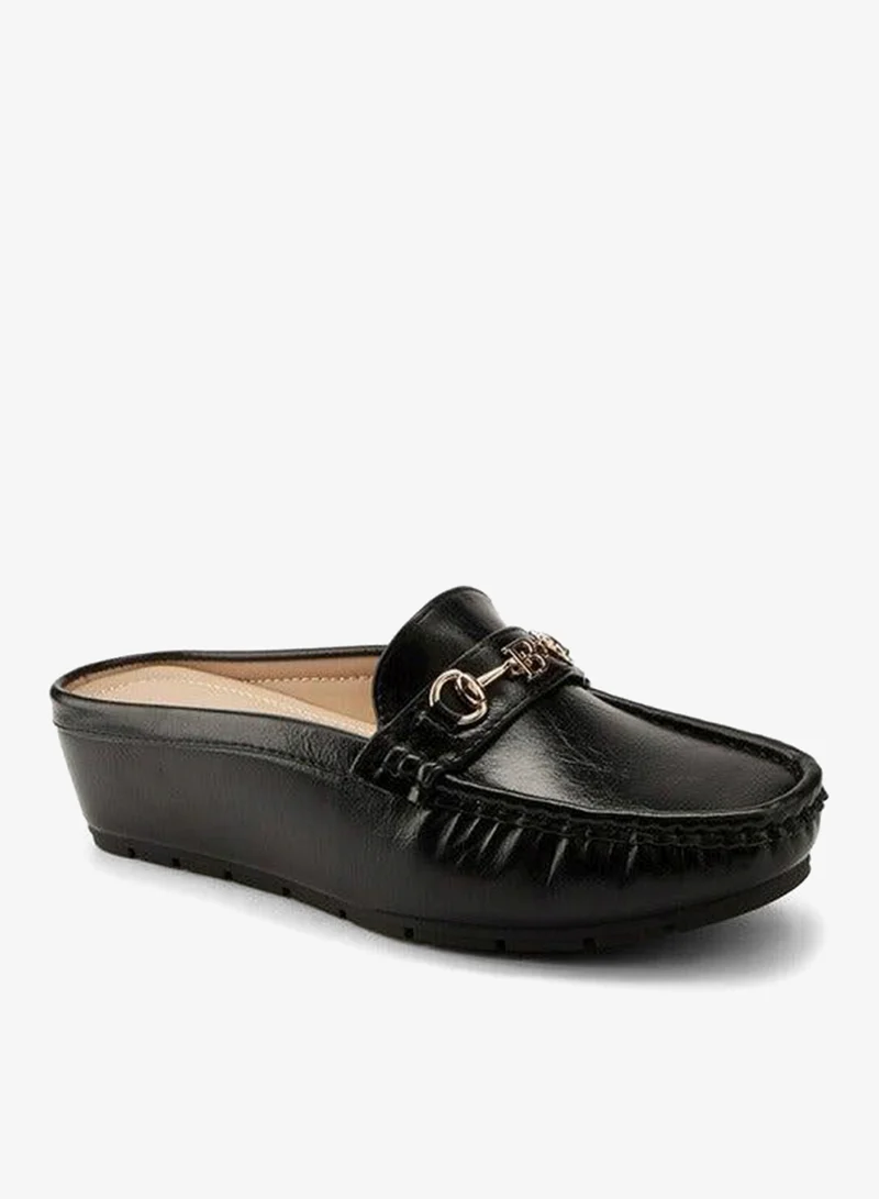 Horsebit Detail Mules Black