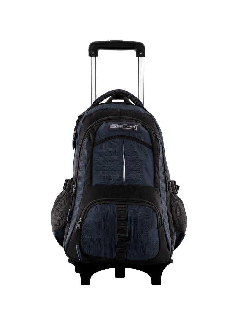 18-Inch Rolling Trolley Backpack for Travel and School Blue