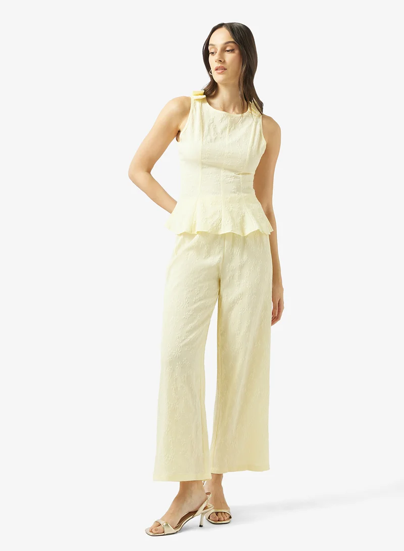 Peplum Top and Pant Set Yellow