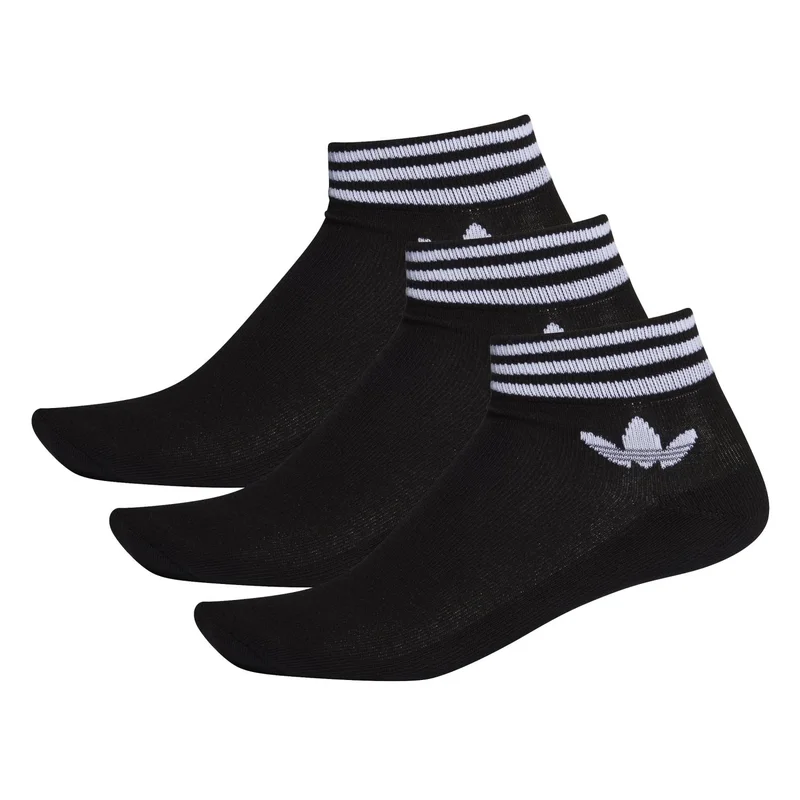 Island Club Trefoil Ankle Socks (3-Pack) Black