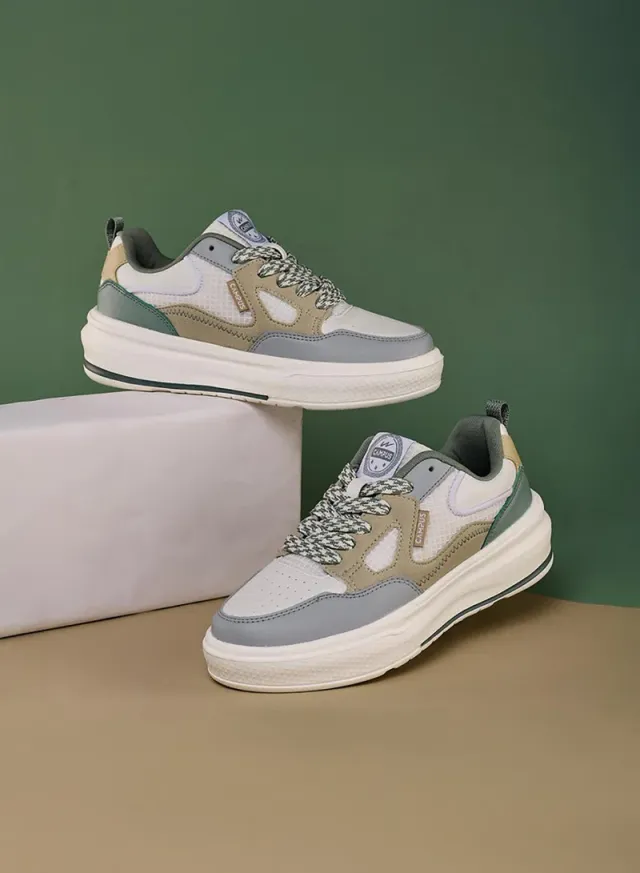Women's Color-Block Low Top Sneakers Silver