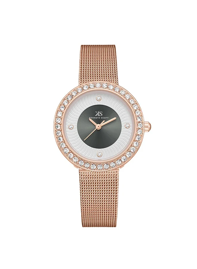 Kenneth Scott Women's PC21 Movement Watch, Analog Display and Stainless Steel Strap - K23535-SMSG, Silver