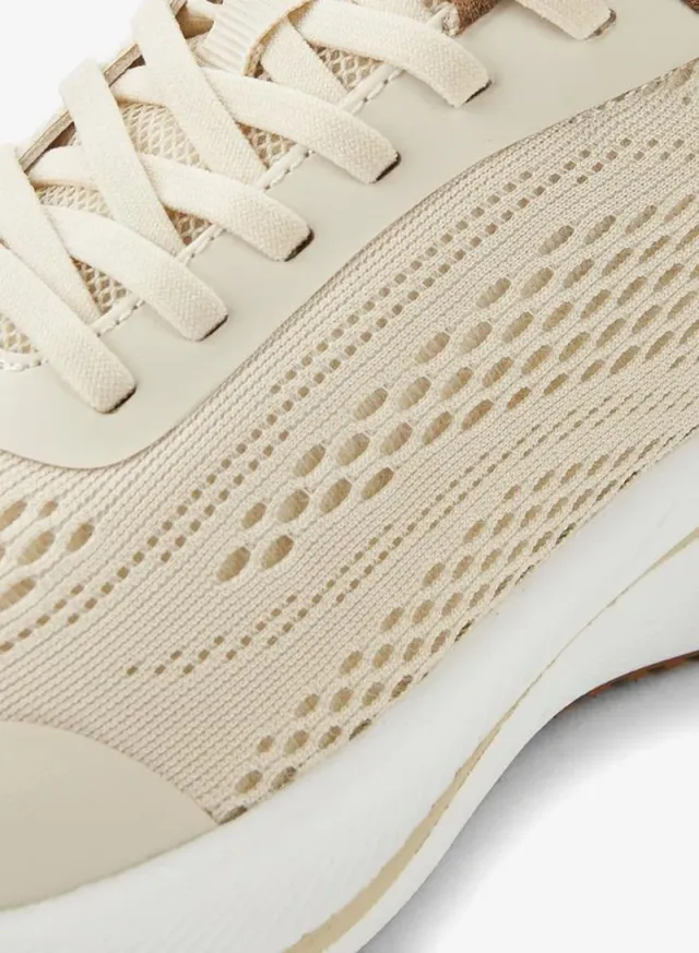 Beige Lace-Up Textile Sports Shoes for Women - Daily Wear & Light Exercise – image 5