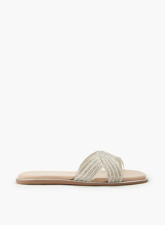 Paprika Ladies Flat Sandals Silver