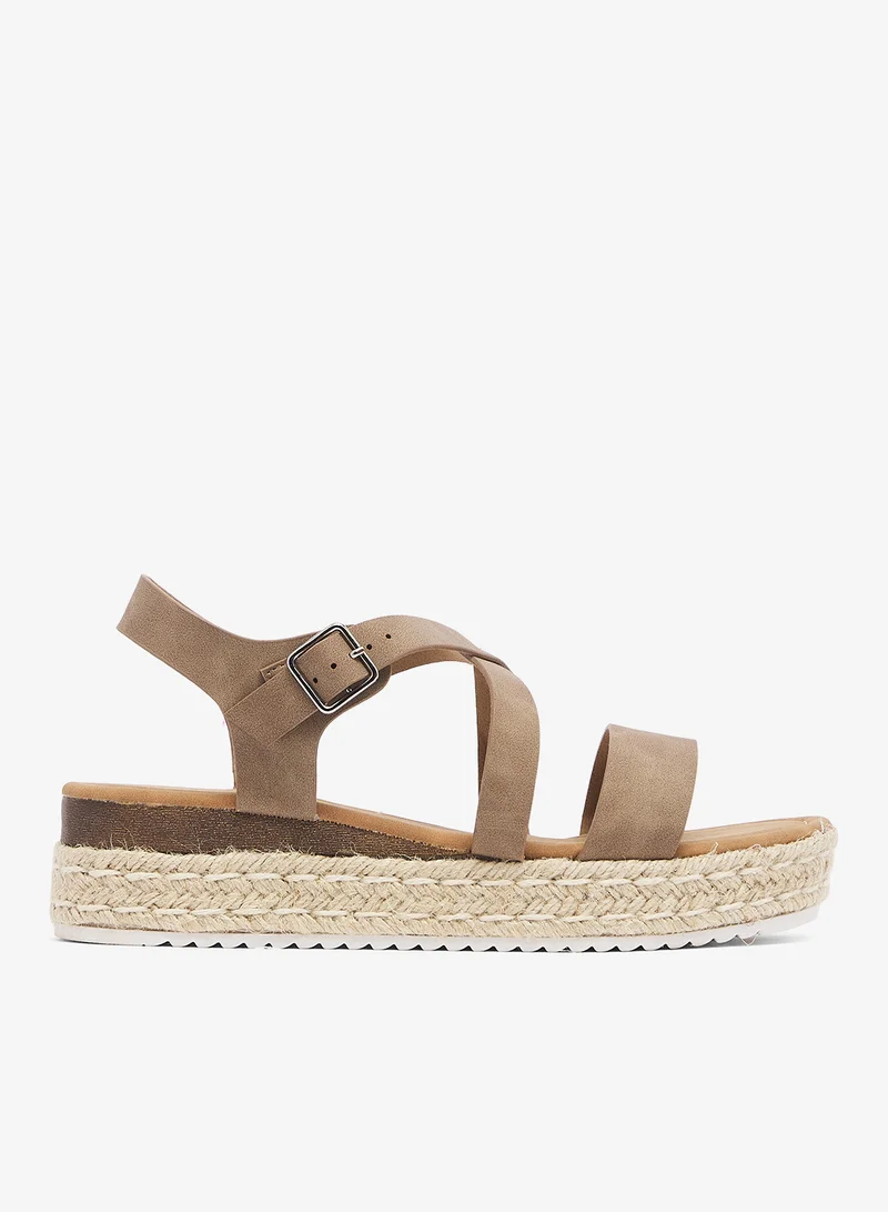 Low Wedge Flatform Sandal Taupe