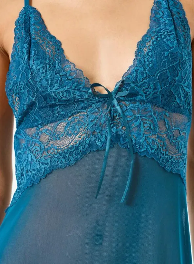 2-Pack Lace Trim Sheer Robe and Slip Set – image 5