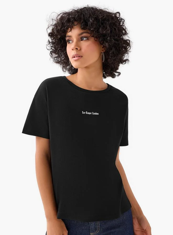 Lee Cooper Printed Cotton Regular Fit T-shirt Black