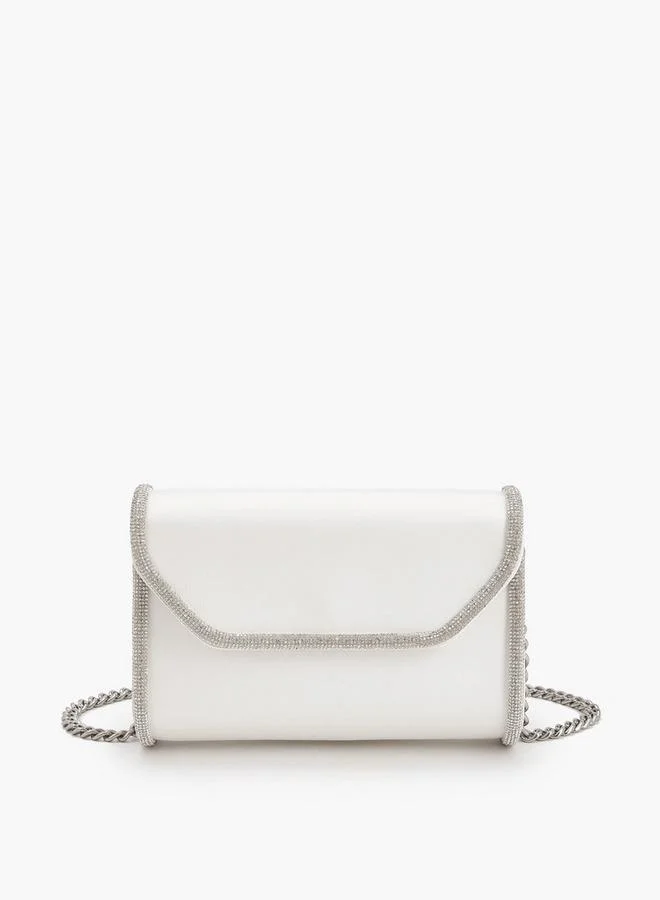 Flora Bella Embellished Chain Crossbody Bag White