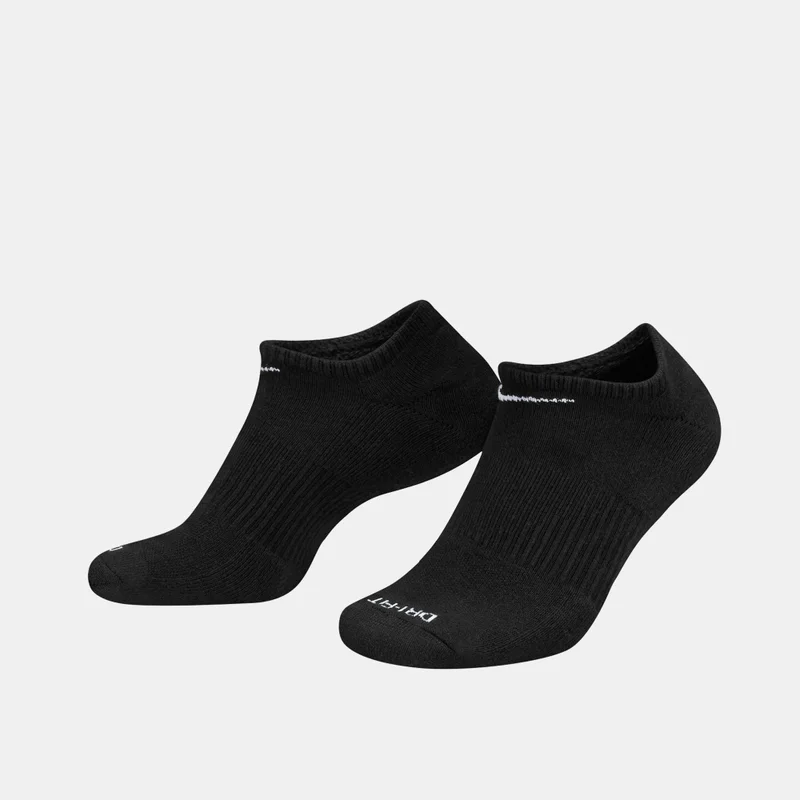 Everyday Plus Cushioned No-Show Socks (3 Pairs) Black