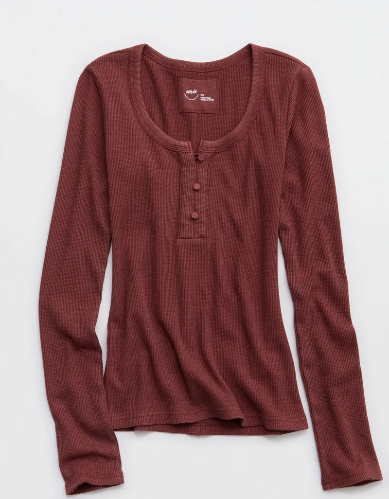 Aerie Essential Layering T-Shirt Dark Rose