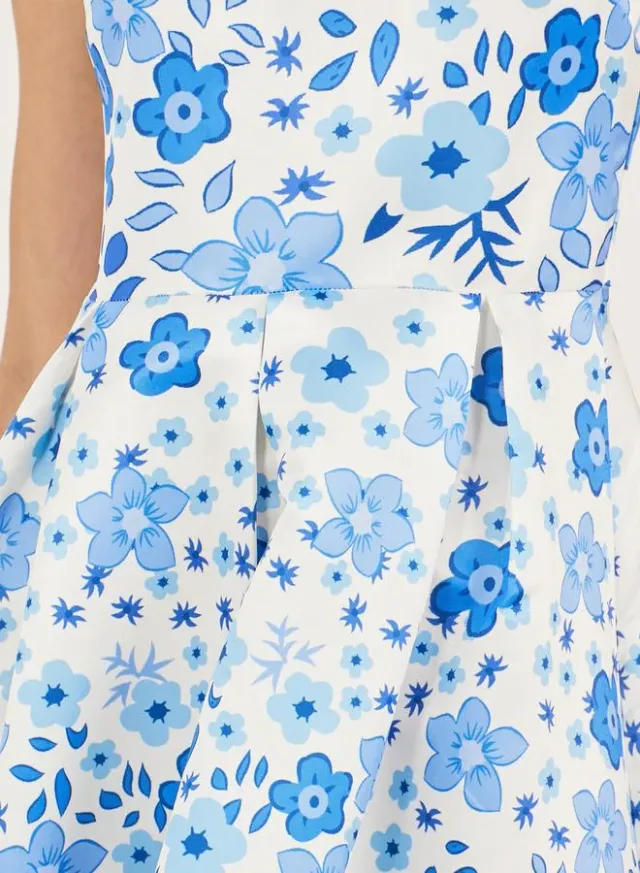 Styli Floral Pleated A-Line Midi Dress – image 4