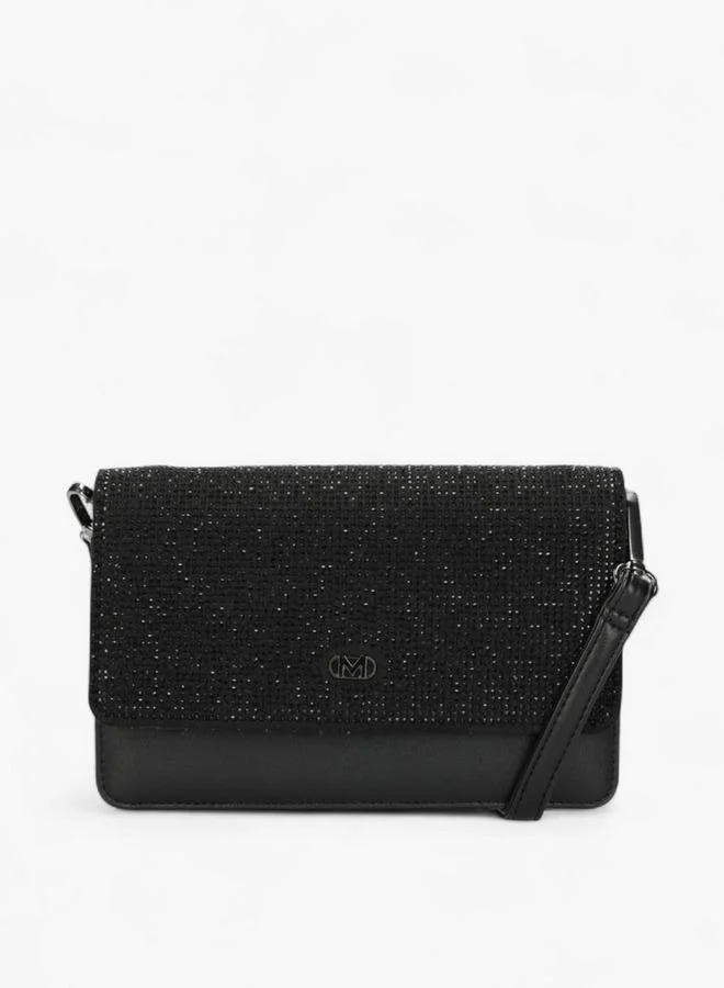 Embellished Button Crossbody Bag