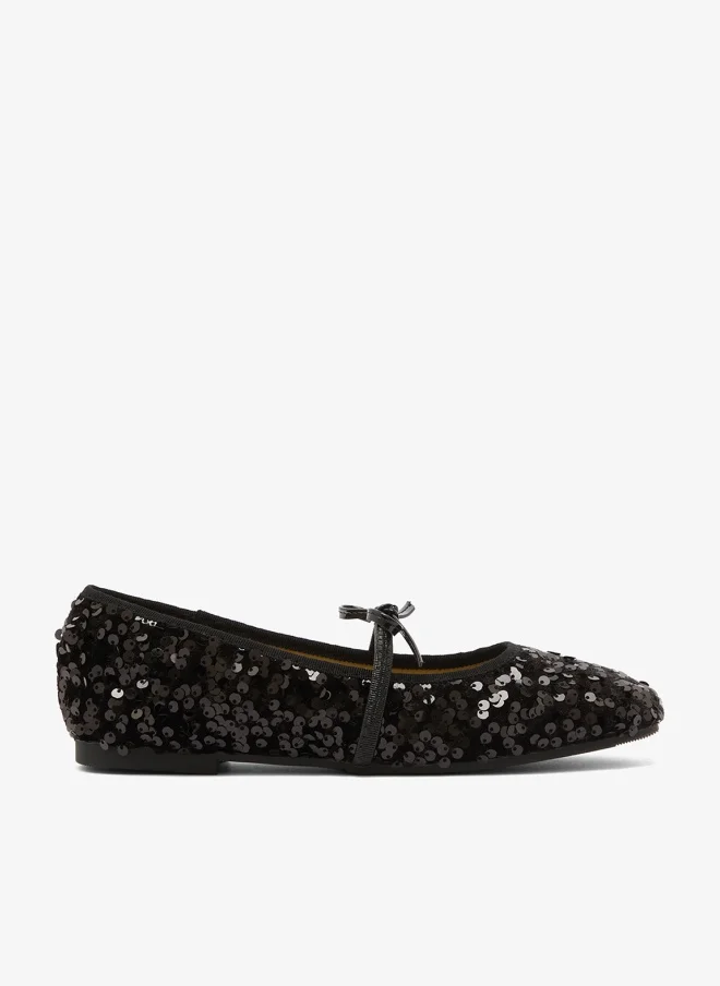 Sequin Mary Janes Black