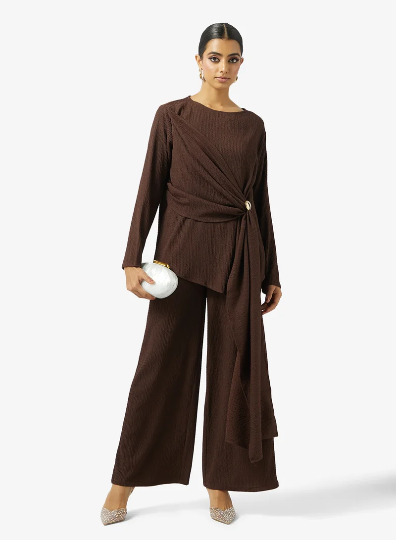 2-Piece Wrap Top & Pant Set