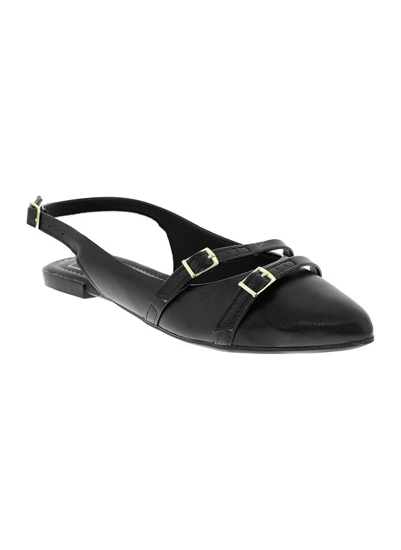 Low Heel Slingback Pumps Black