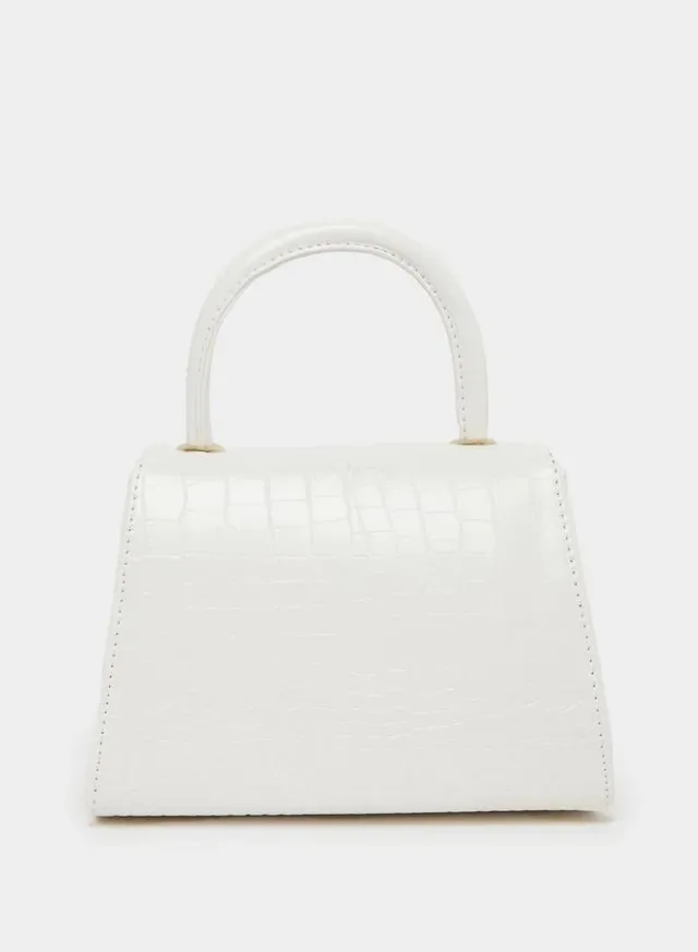 Textured Handbag with Detachable Strap – image 5