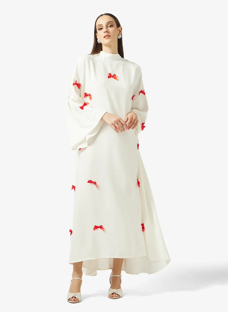Bow Detail Abaya White