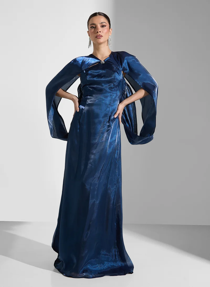 Draped Overlay Gown