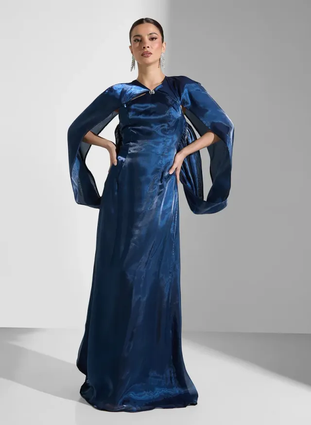 Draped Overlay Gown