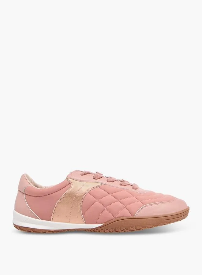 Women's Panelled Lace-Up Sneakers Pink