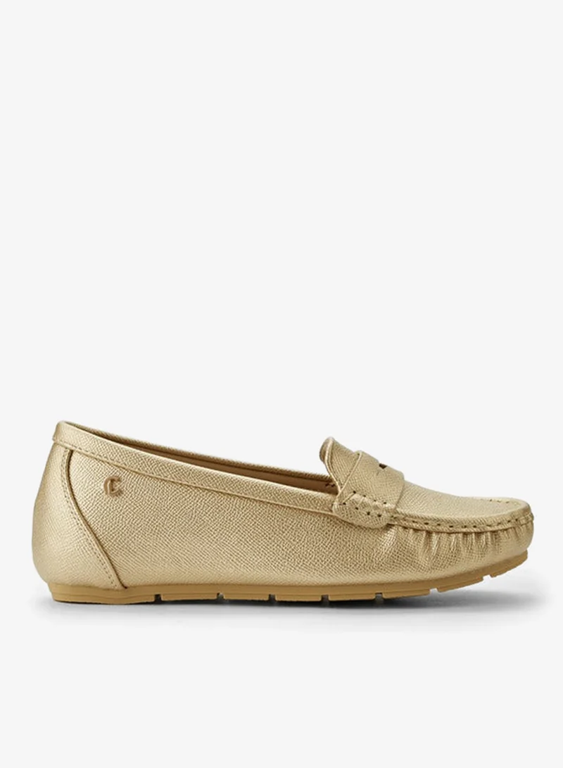 Women's Textured Moccasins Mustard Yellow