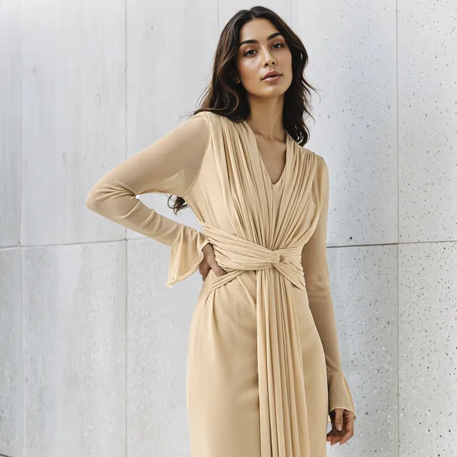 Lurex Bell Sleeve Maxi Dress – image 5