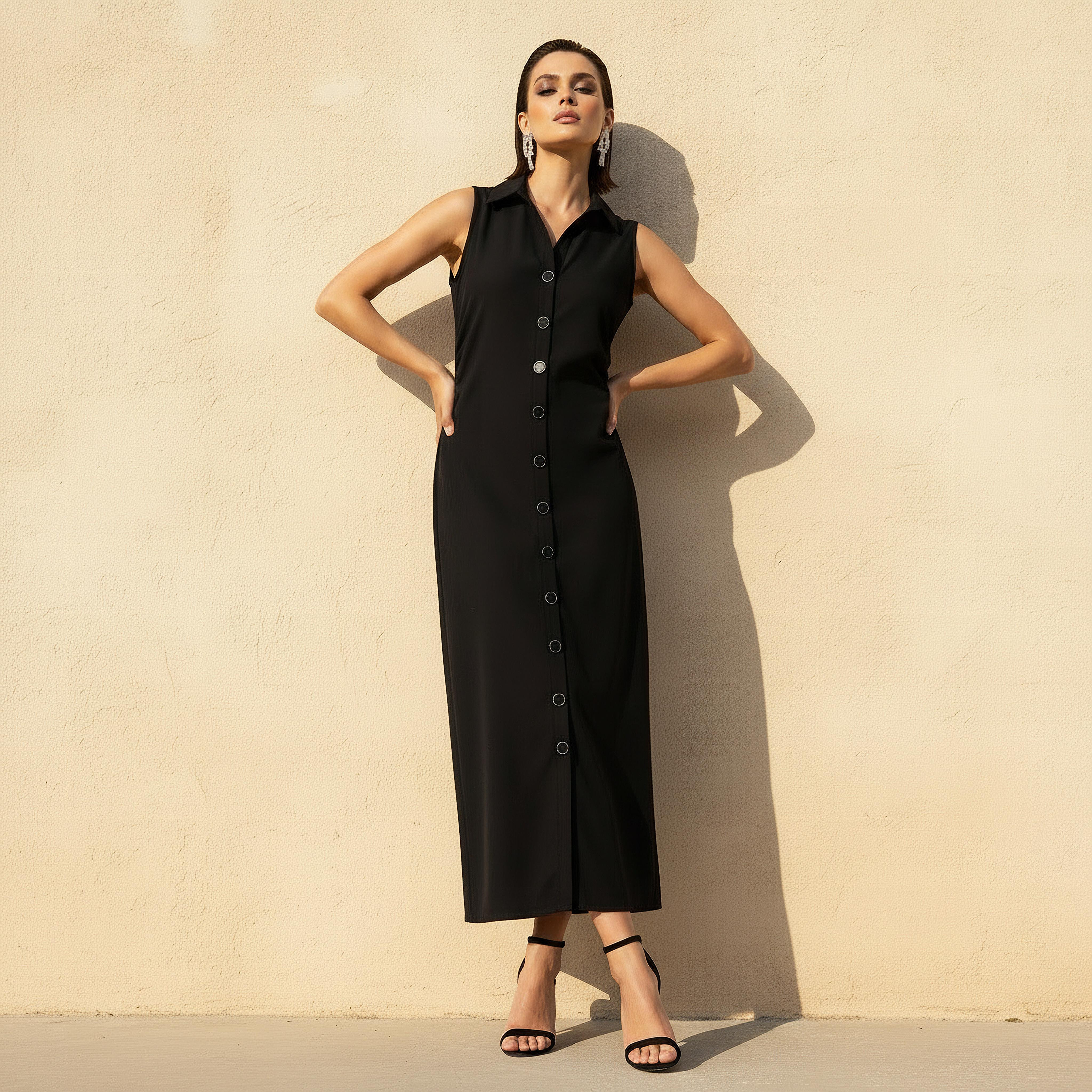 2Xtremz A-Line Midi Dress Black