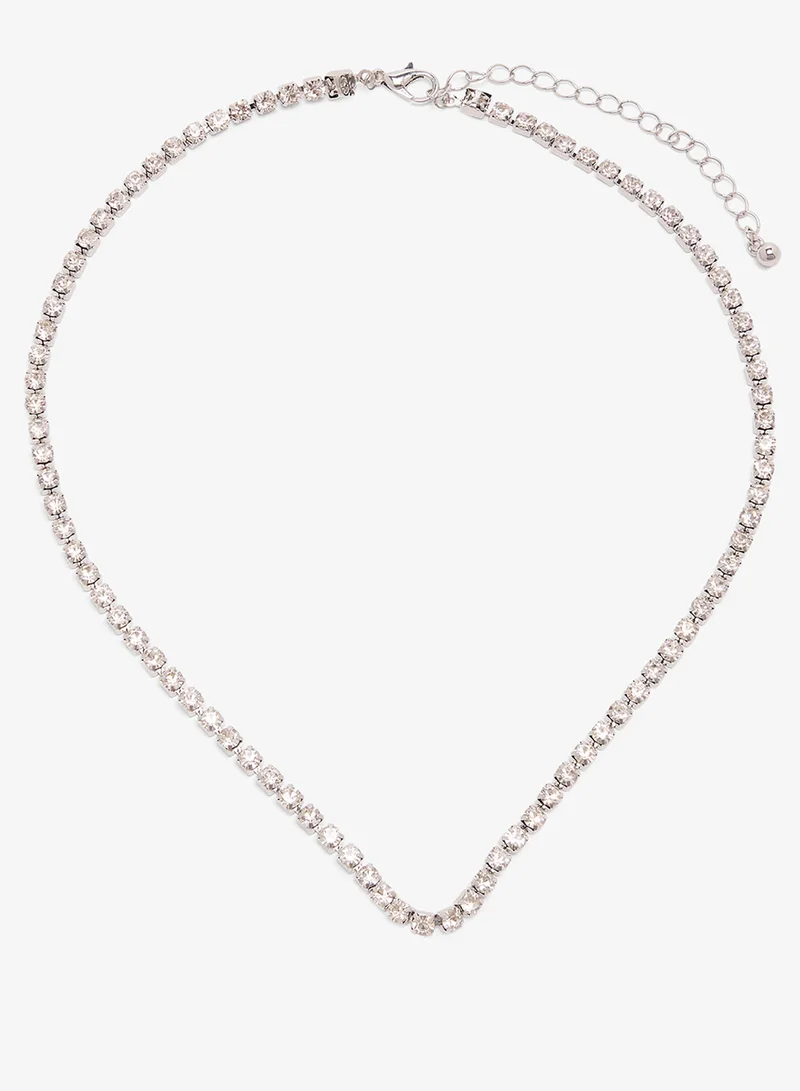 Layered Rhinestone Statement Choker