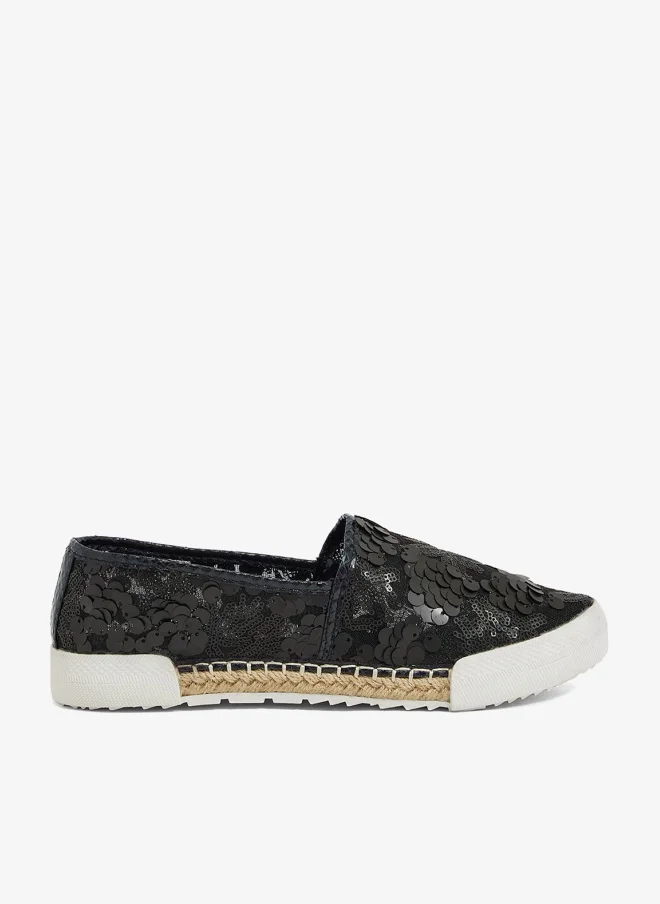 Sequined Espadrilles Black