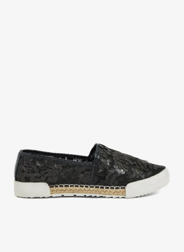 Sequined Espadrilles Black