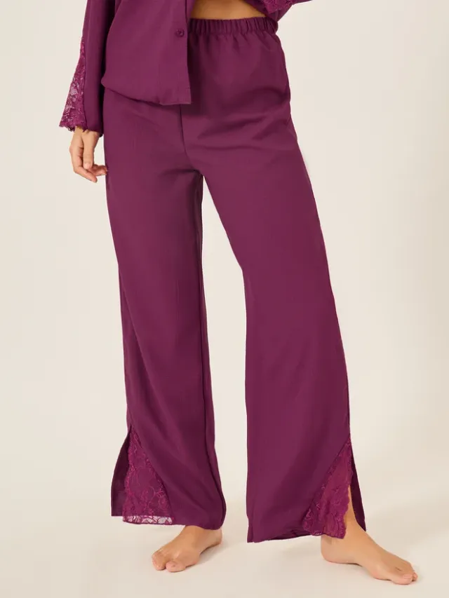 Lace Buttoned Pajama Set Blue – image 5