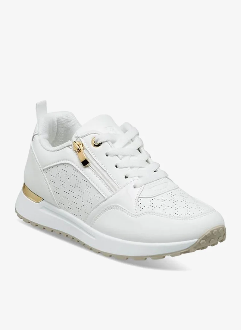Flora Bella Women's Lace-Up Sneakers White