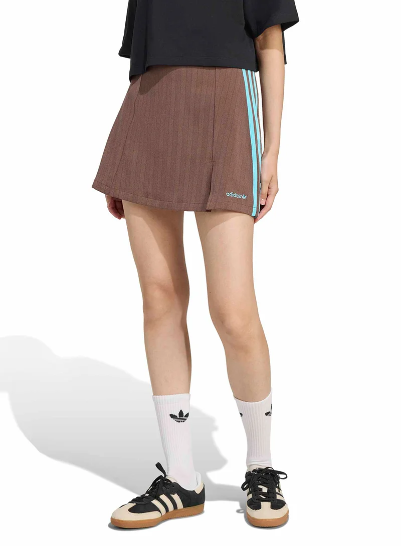 Tailored Houndstooth Skirt Pale Brown