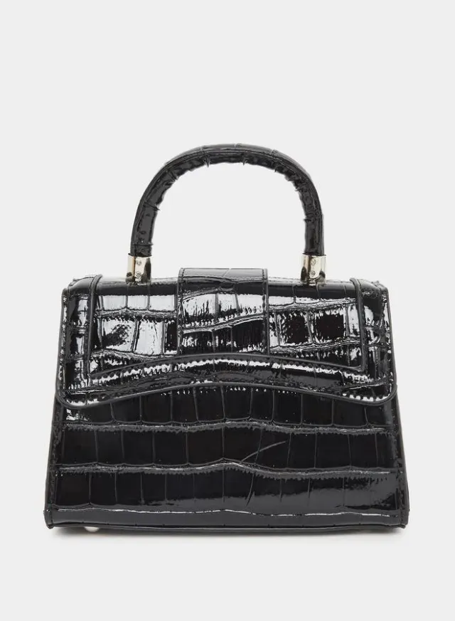 Styli Croc Top Handle Handbag with Chain – image 2