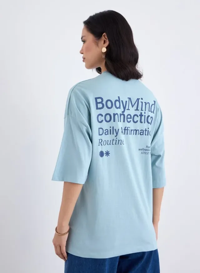 Oversized Dropped Shoulder T-Shirt Beige – image 5