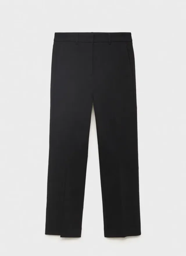 Black Slim Fit Cropped Trousers with Side and Back Pockets – image 5