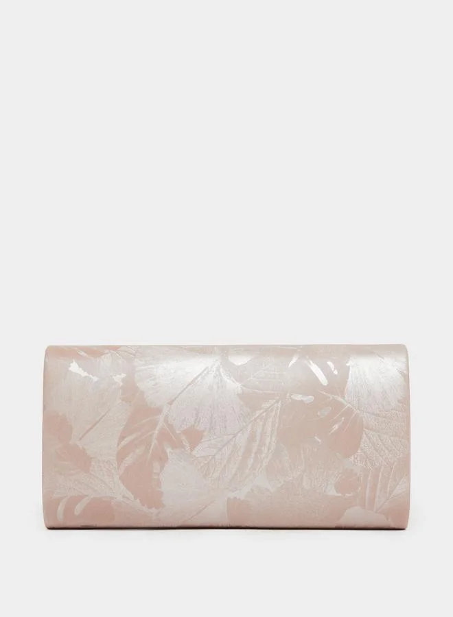 Women's Floral Satin Clutch Bag Purple