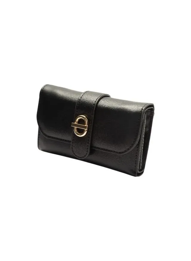 Structured Flap Wallet - PU Leather, Compact Design, Zip Closure – image 3