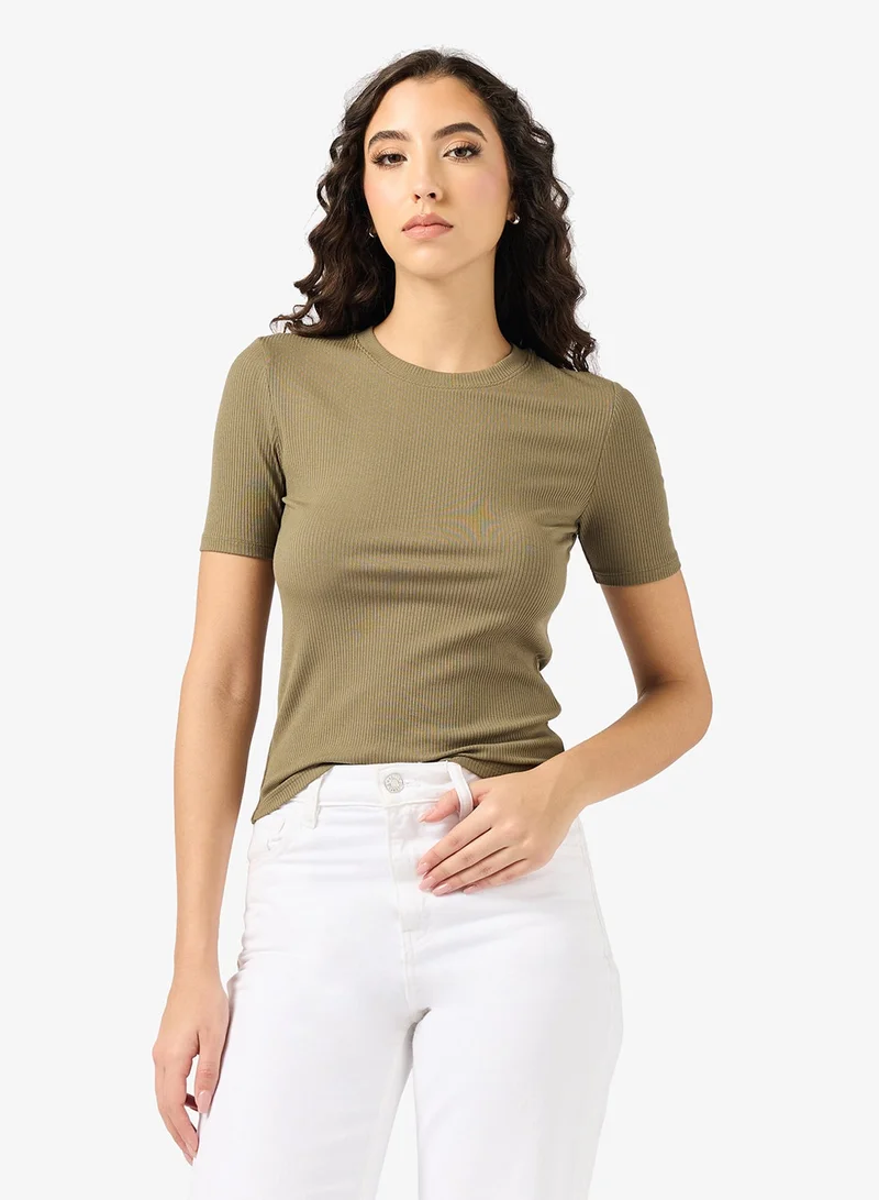 Essential Ribbed Top Yellow