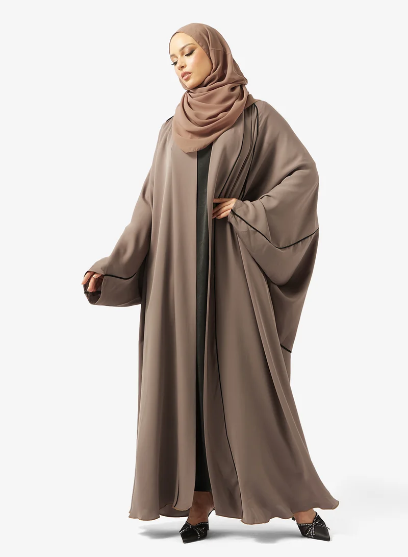 Piped Abaya & Sheila Set