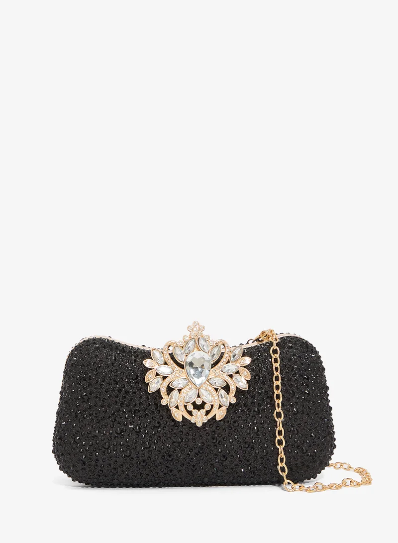 Diamonte Embellished Bag Black