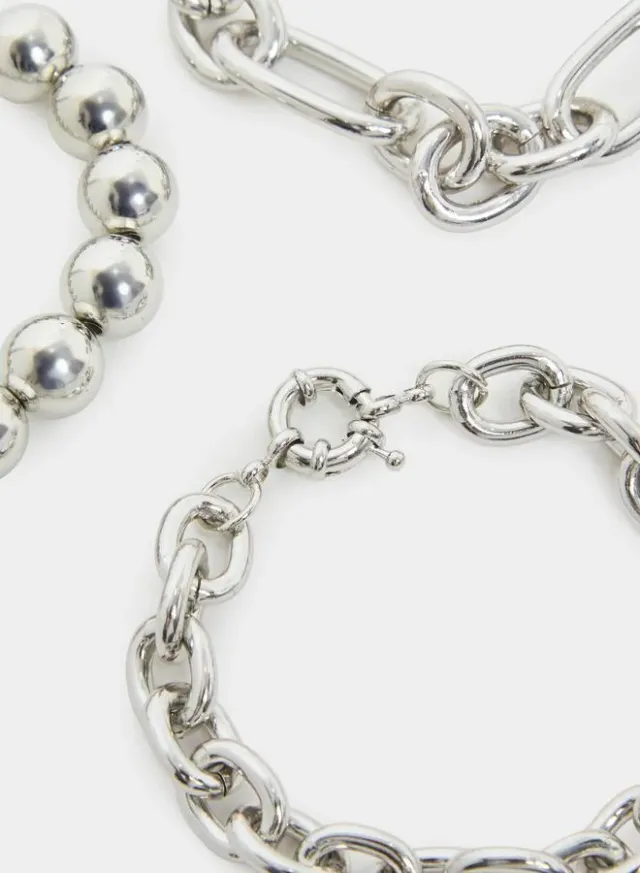 Pack of 5 - Silver Tone Chain Bracelet – image 4